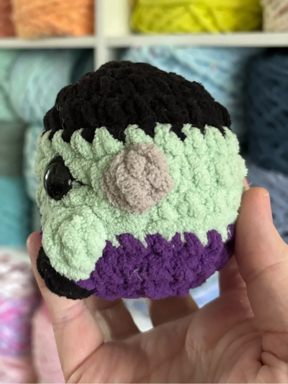 Crochet Mini Frankenstein Plush handmade